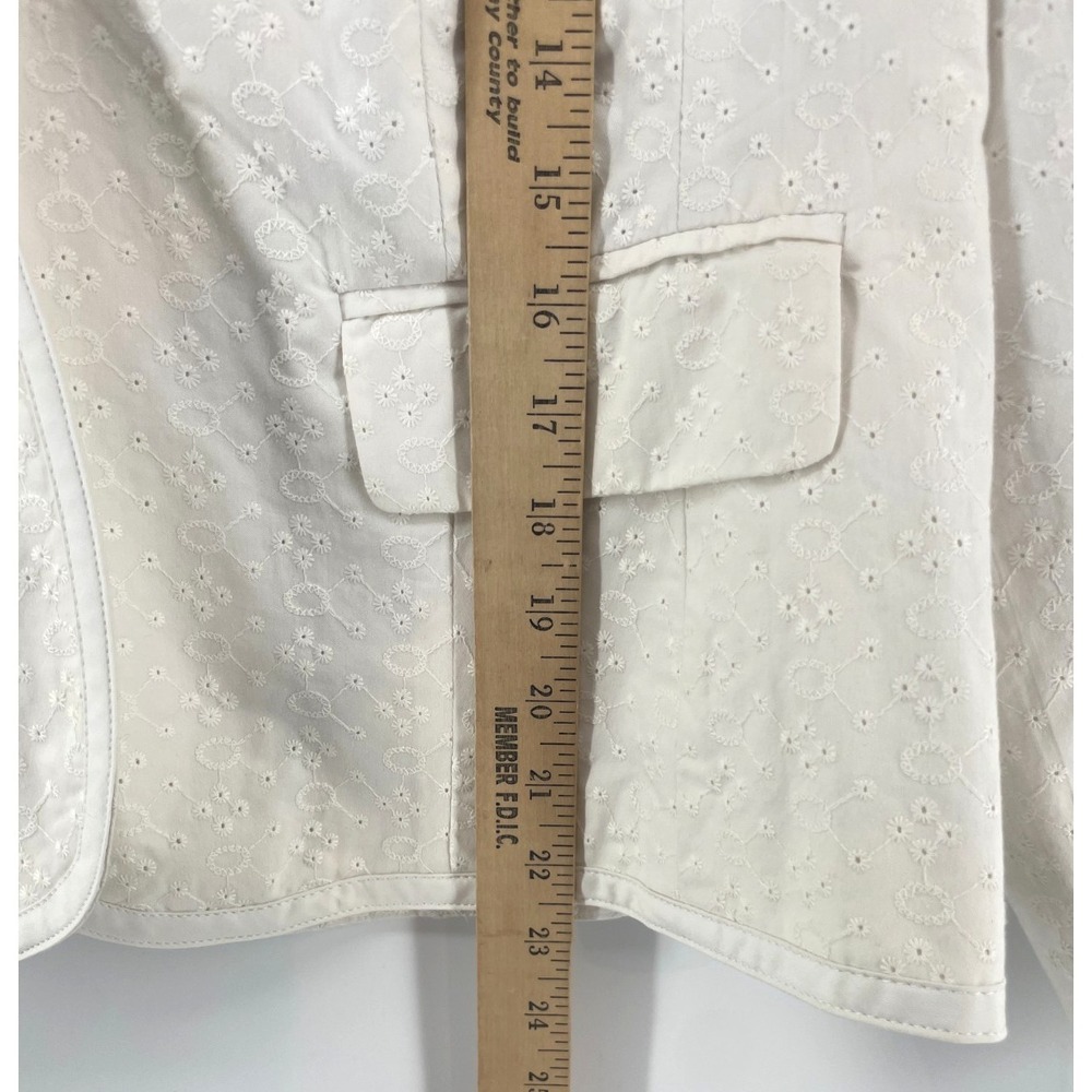 Apt 9 Woman 18W Blazer Off White Cotton Eyelet Cottagecore Shabby Chic Career - Picture 5 of 9